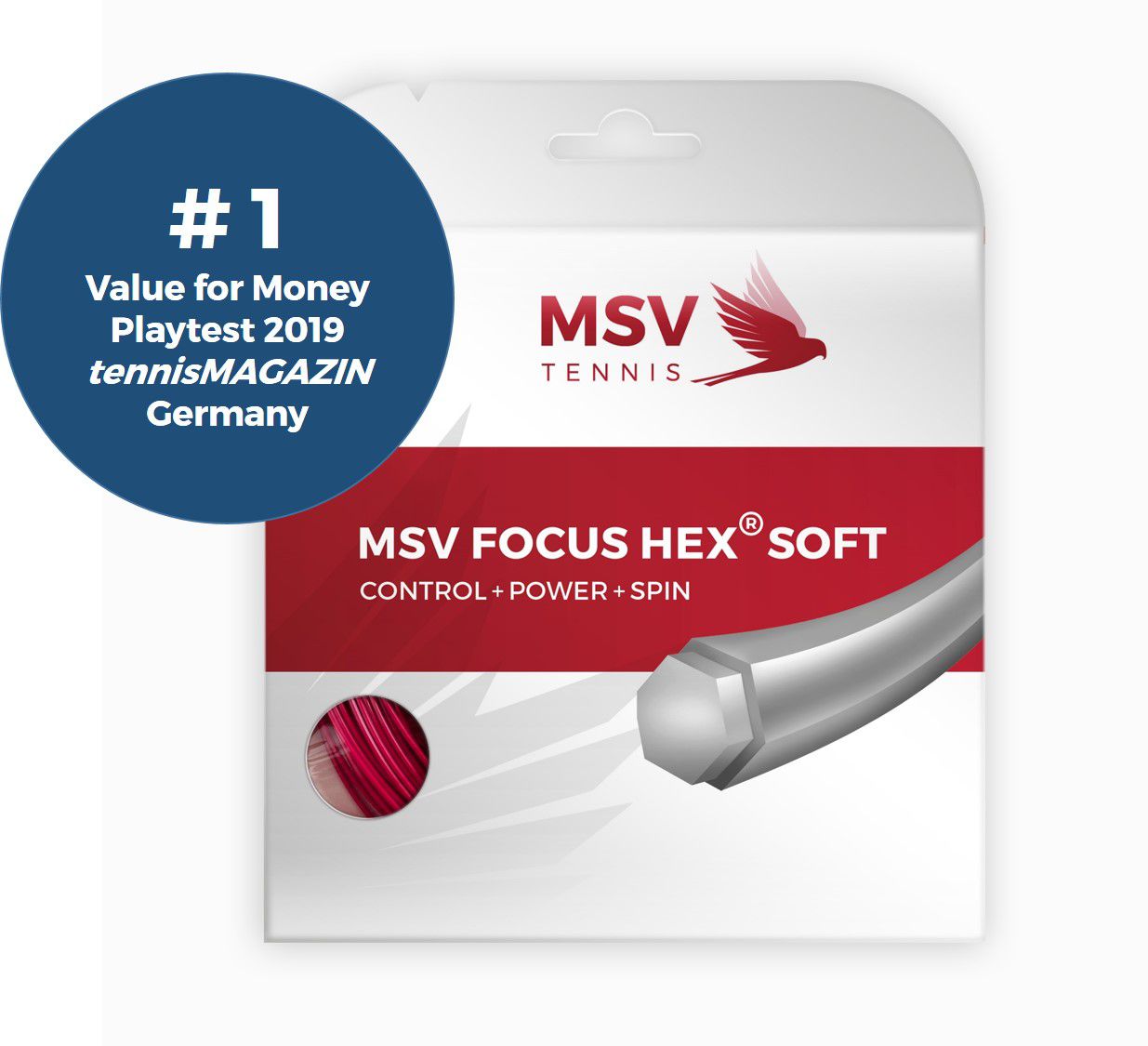 MSV Focus HEX® Soft Tennissaite 12m 1,25mm rot